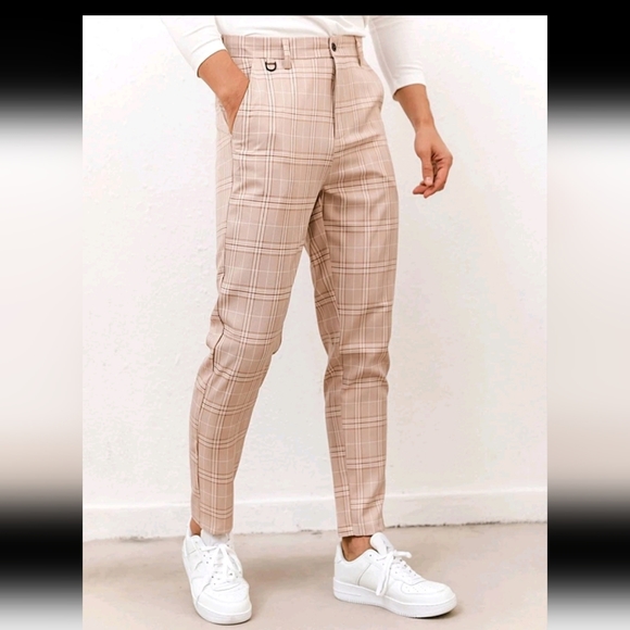 Tan Plaid Dress Pant Slacks - Picture 1 of 15